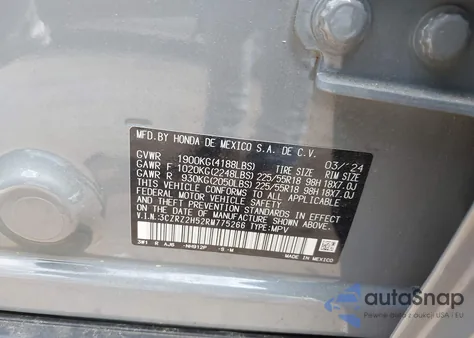 2024 Honda Hr-V Awd Sport/Awd Sport W/O Bsi from USA, damaged, VIN 3CZRZ2H52RM775266